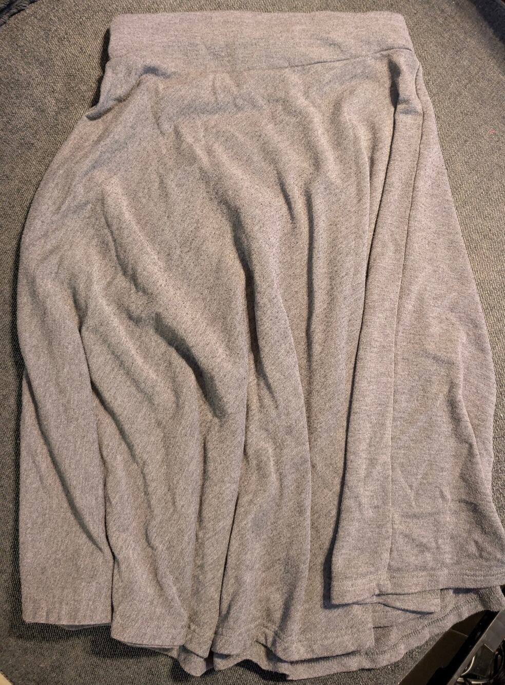 Gray Draped Knit Midi Skirt Size Small